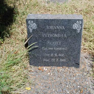 SCOTT Johanna Petronella nee VAN RENSBURG 1902-1966