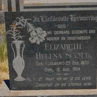 SCOTT Elizabeth Helena nee JOUBERT 1903-1954