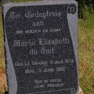 TOIT Maria Elizabeth, du nee LE GRANGE 1873-1962