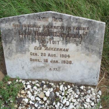 TOIT Ellie Maria Catharina, du nee ACKERMAN 1904-1938