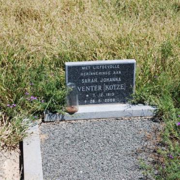 VENTER Sarah Johanna nee KOTZE 1913-2006
