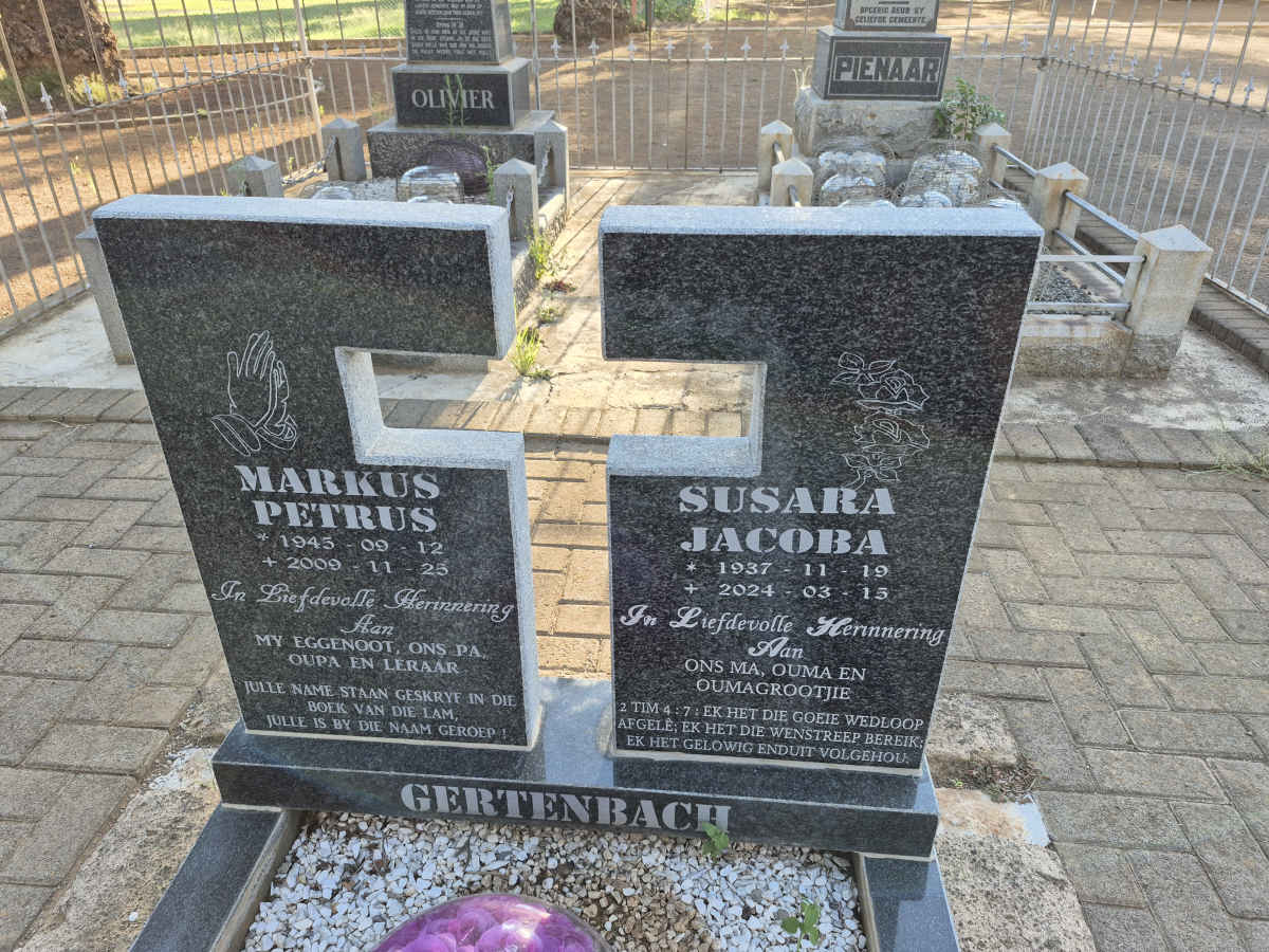 GERTENBACH Markus Petrus 1945-2009 & Susara Jacoba 1937-2024