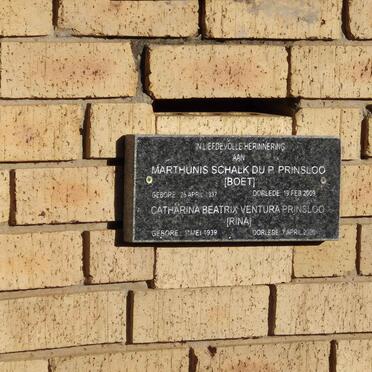 PRINSLOO Marthunis Schalk du P. 1937-2009 & Beatrix Ventura 1939-202?