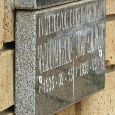 RODE Waldemar 1935- &amp; Susan M.E. 1938-