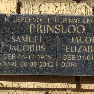PRINSLOO Samuel Jacobus 1925-2012 & Jacoba Elizabeth 1932-