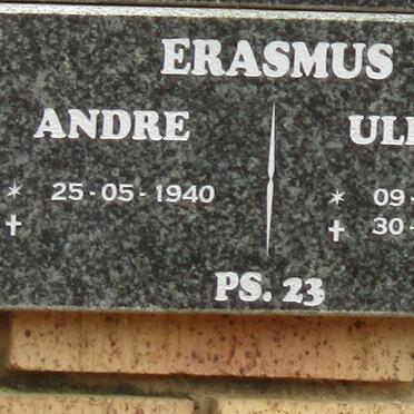 ERASMUS Andre 1940- &amp; Ulenda 1941-2007