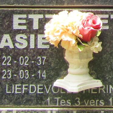 ETZEBETH Basie 1937-2014 & Ina 1940-