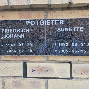 POTGIETER Friedrich Johann 1943-2024 :: POTGIETER Sunette 1983-2005