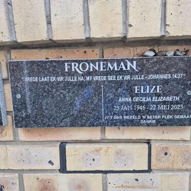 FRONEMAN Anna Cecilia Elizabeth 1946-2023