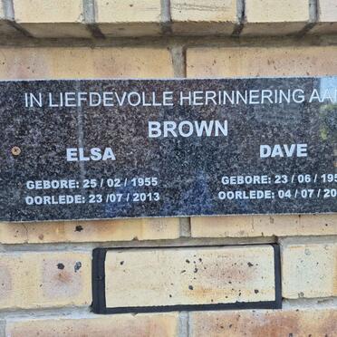 BROWN Dave 1955-2023 & Elsa 1955-2013