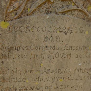 ASWEGEN Johannes Gerhardus, van 1862-1902