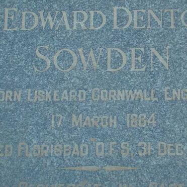SOWDEN Edward Denton 1884-1958