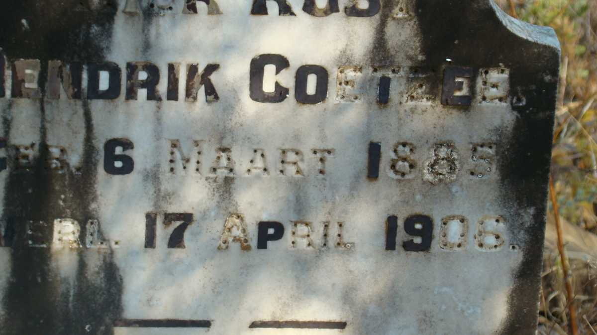 COETZEE Hendrik 1885-1906