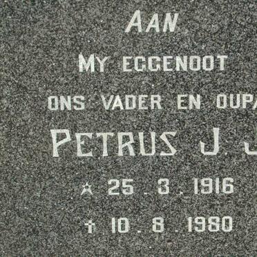 COETZEE Petrus J.J. 1916-1980 &amp; Cecilia J.J. KRUGEL 1908-
