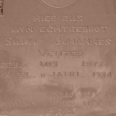 VENTER Simon Johannes 1920-1998 &amp; Maria Elizabeth Catharina VILJOEN 1931-2003 