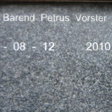 VORSTER Barend Petrus 1947-2010