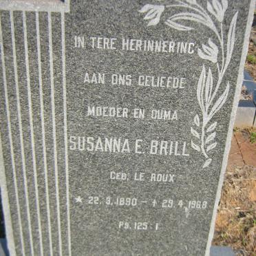 BRILL Susanna E. nee LE ROUX 1890-1968
