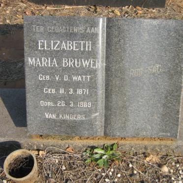 BRUWER Elizabeth Maria nee V.D. WATT 1871-1969