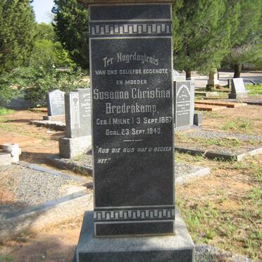 BREDENKAMP Susanna Christina nee MILNE 1867-1940