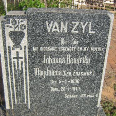 ZYL Johanna Hendrika Magdalena, van nee ERASMUS 1890-1947