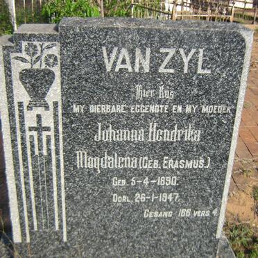 ZYL Johanna Hendrika Magdalena, van nee ERASMUS 1890-1947