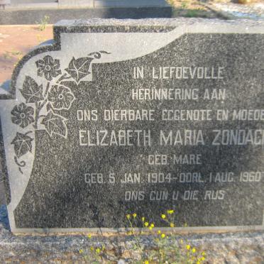ZONDACH Elizabeth Maria nee MARE 1904-1960