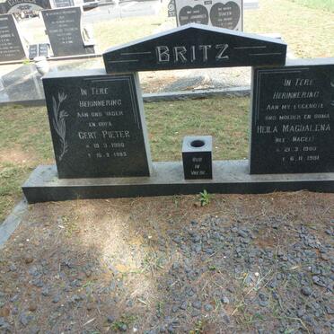 BRITZ Gert Pieter 1900-1983 &amp; Heila Magdalena NAGEL 1903-1981