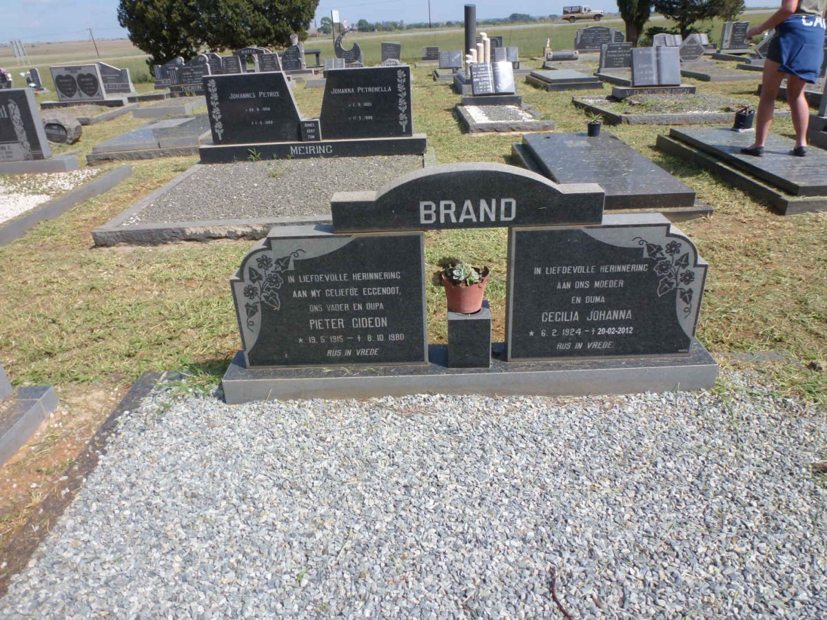 BRAND Pieter Gideon 1915-1980 & Cecilia Johanna 1924-2012