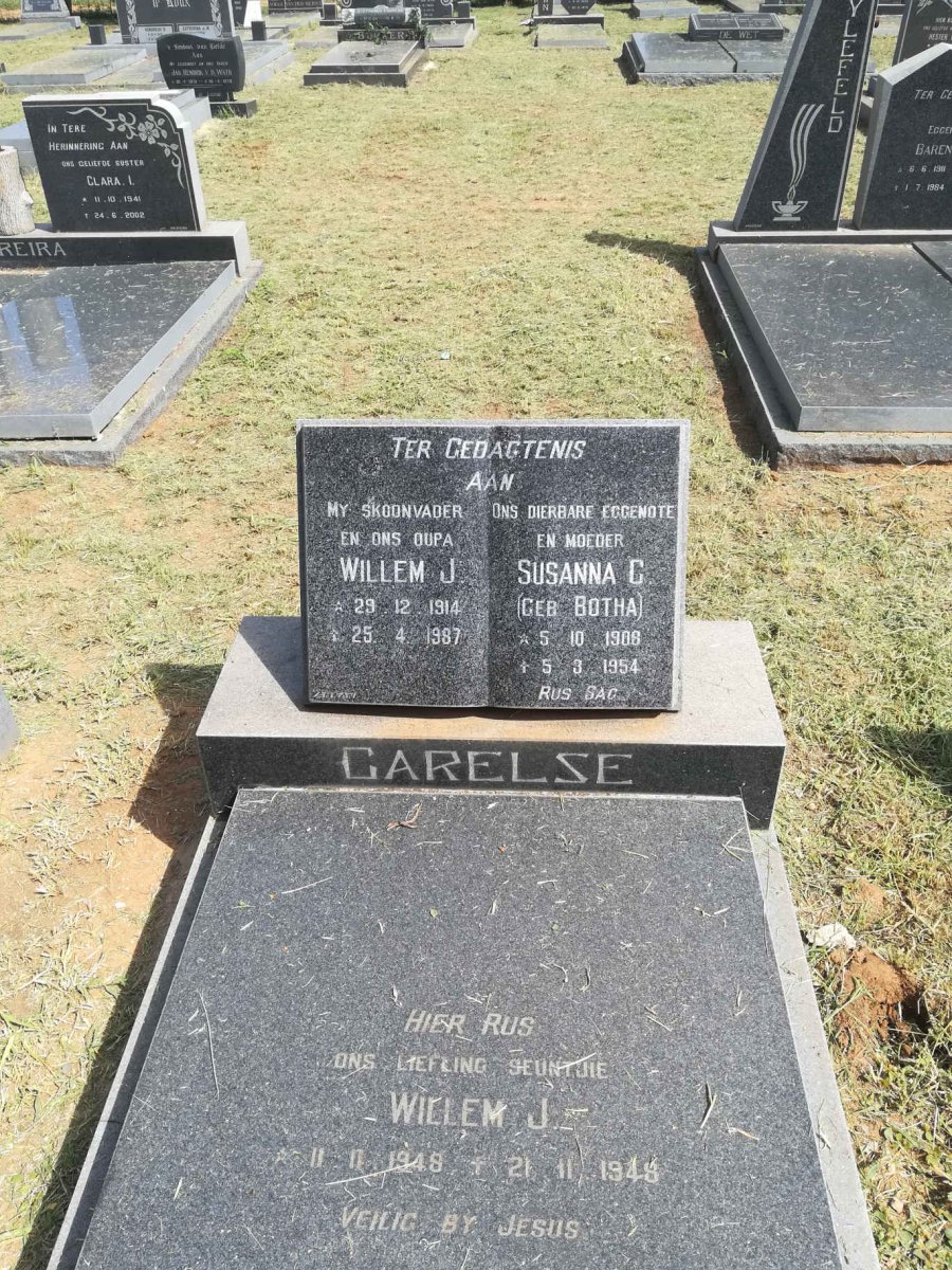 CARELSE Willem J. 1914-1987 & Susanna C. BOTHA 1908-1954 :: CARELSE Willem J. 1948-1948