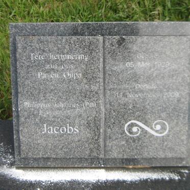 JACOBS Philippus Johannes 1929-2009 &amp; Francis 1929-