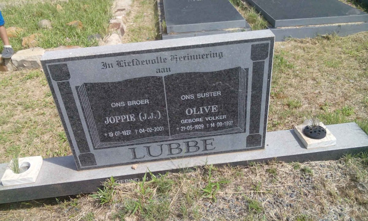 LUBBE J.J. 1927-2001 &amp; Olive VOLKER 1929-1997