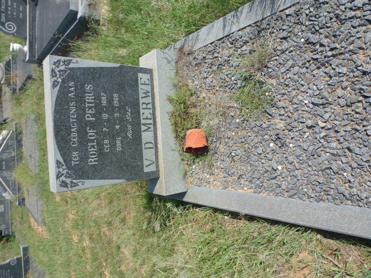 MERWE Roelof Petrus, v.d. 1887-1968