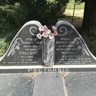 PRETORIUS Phillipus 1909-1981 &amp; Maria MOSTERT 1905-1975