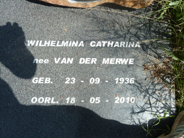 REYNDERS Wilhelmina Catharina nee VAN DER MERWE 1936-2010