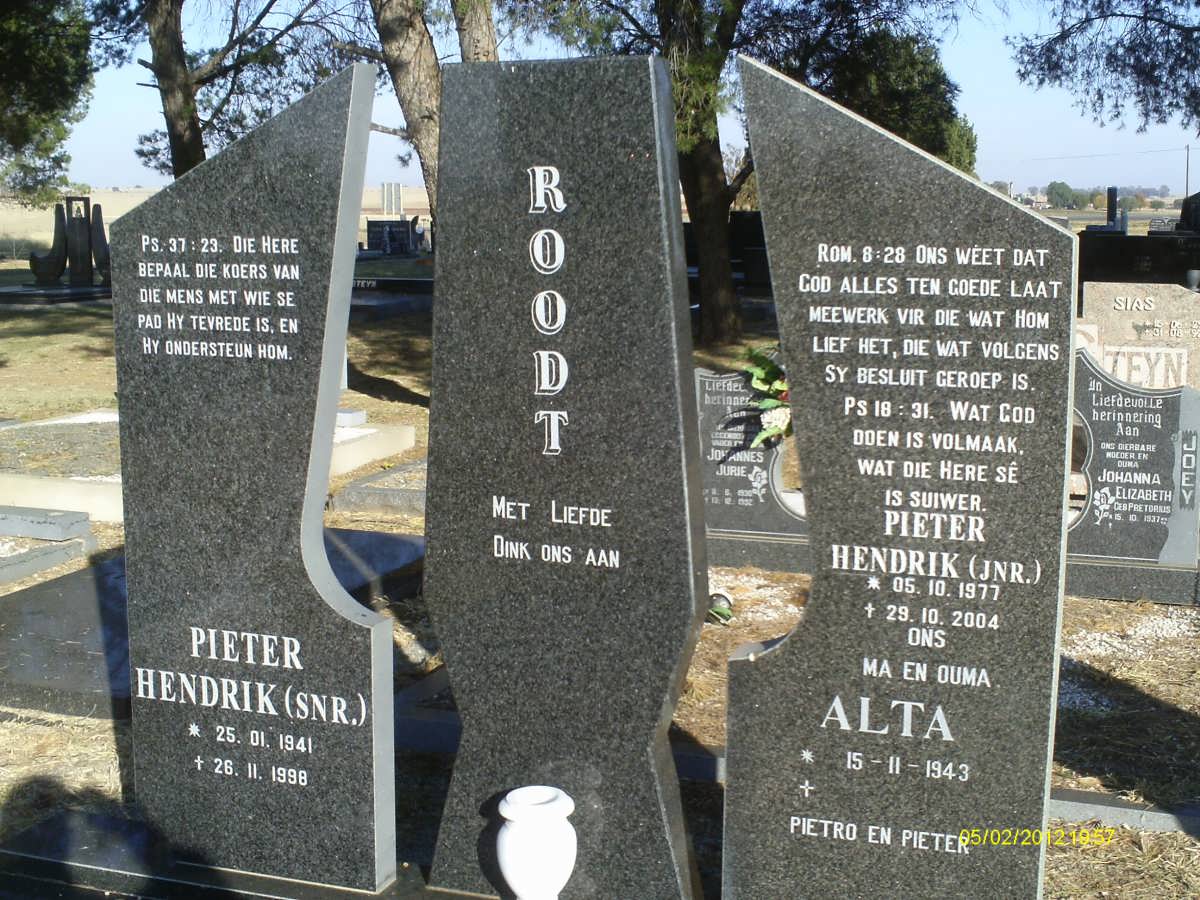ROODT Pieter Hendrik 1941-1998 & Alta 1943- :: ROODT Pieter Hendrik 1977-2004
