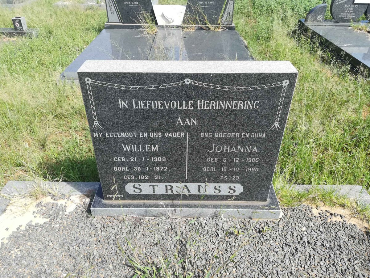 STRAUSS Willem 1908-1972 & Johanna 1905-1990