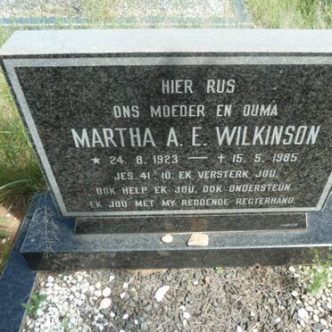 WILKINSON Martha A.E. 1923-1985