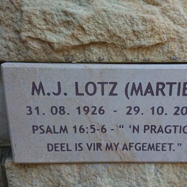 LOTZ M.J. 1926-2016
