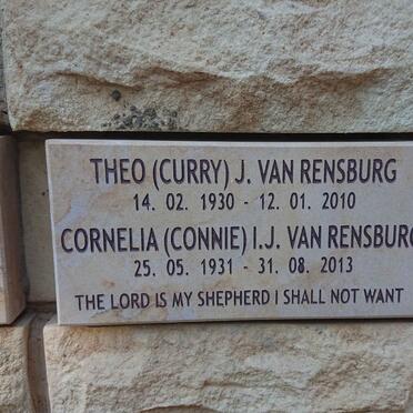 RENSBURG Theo J. 1930-2010 &amp; Cornelia I.J. 1931-2013