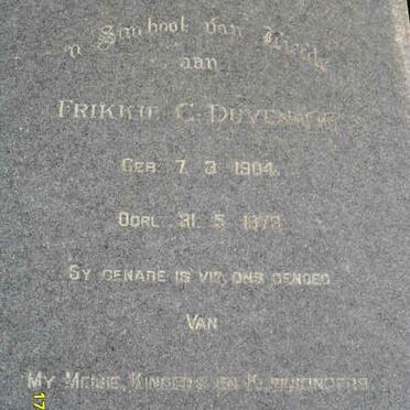 DUVENAGE Frikkie C. 1904-1978