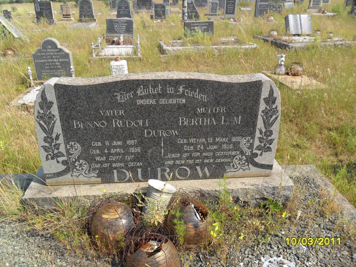 DUROW Benno Rudolf 1887-1956 & Bertha L.M. WEYER 1890-1936
