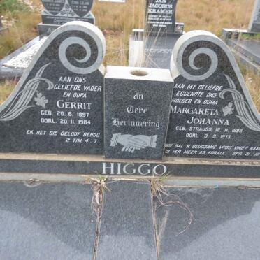 HIGGO Gerrit 1897-1984 & Margareta Johanna STRAUSS 1898-1973