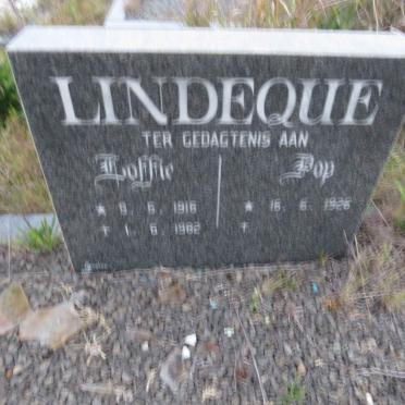 LINDEQUE Loffie 1916-1982 &amp; Pop 1926-