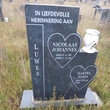 LUWES Nicolaas Johannes 1945-2014 &amp; Martha Maria 1951-