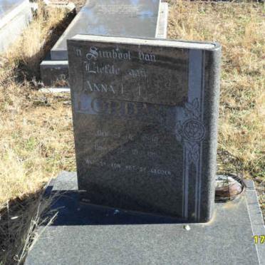 LORDAN Anna E. 1900-1992