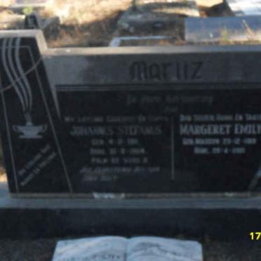 MARITZ Johannes Stephanus 1912-1964 &amp; Margeret Emily MASSYN 1919-?