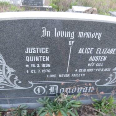 O'DONOVAN Justice Quinten 1896-1976 & Alice Elizabeth Austen GILL 1899-1976