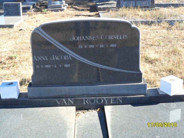 ROOYEN Johannes Cornelis, van 1891-1969 & Anna Jacoba 1892-1970
