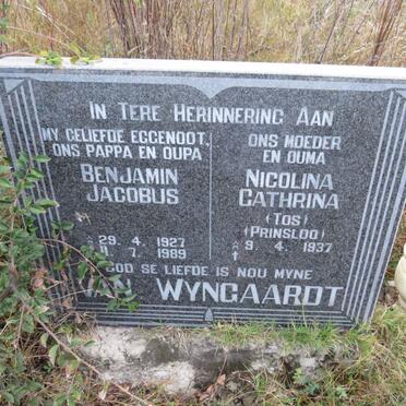 WYNGAARDT Benjamin Jacobus, van 1927-1989 & Nicolina Cathrina PRINSLOO 1937-