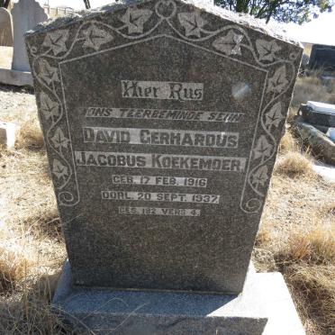KOEKEMOER David Gerhardus Jacobus 1916-1937